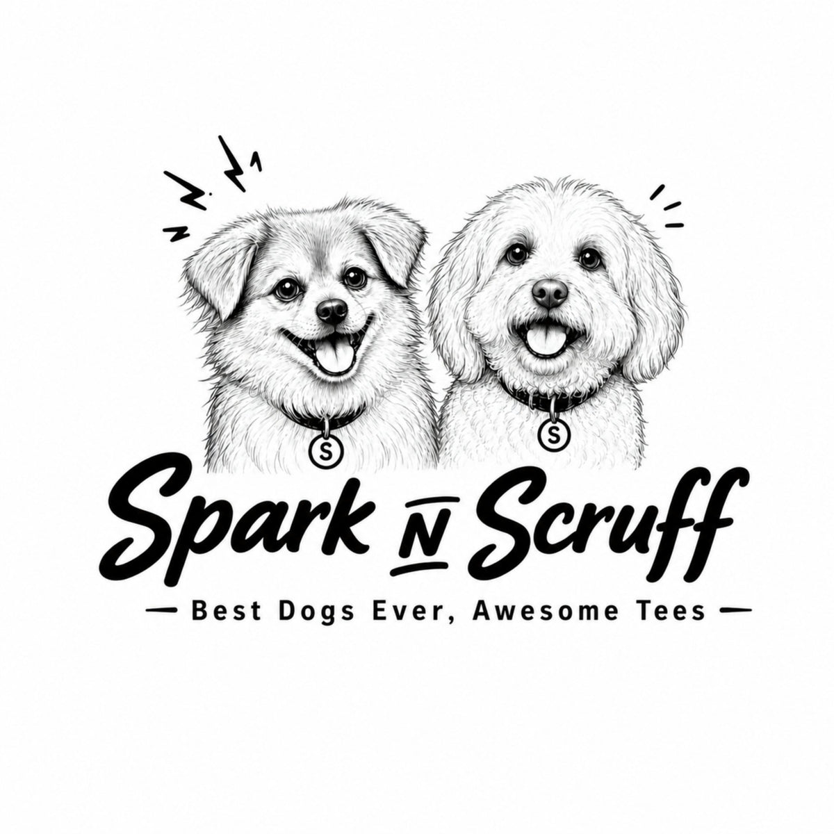 Spark N Scruff - Best Dogs Ever, Awesome Tees logo