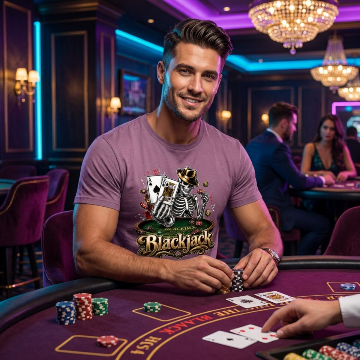 Skeleton Blackjack Tee