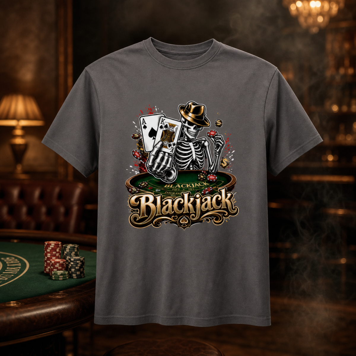 Skeleton Blackjack Tee