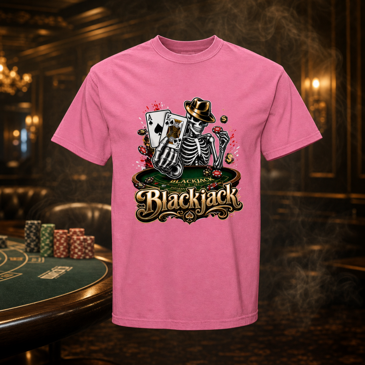 Skeleton Blackjack Tee