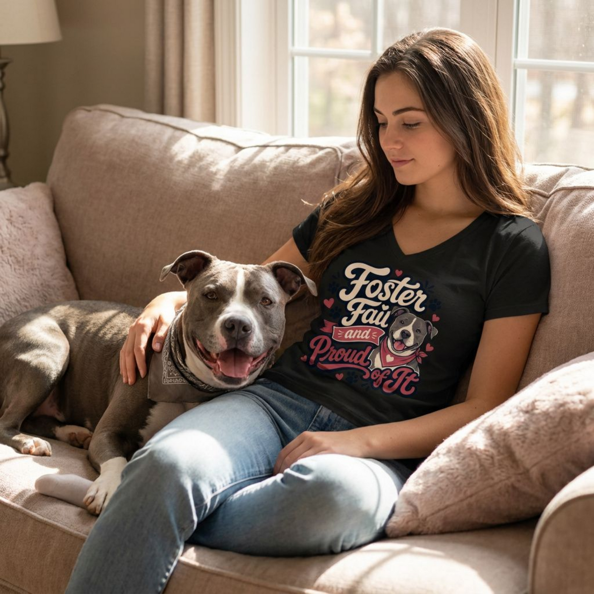 Foster Fail Pitbull V-Neck