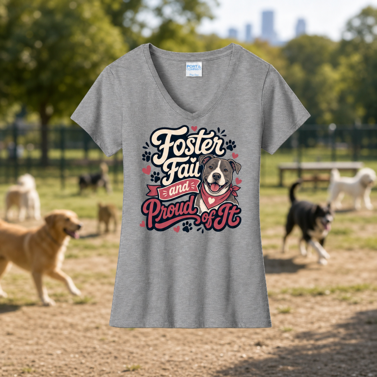 Foster Fail Pitbull V-Neck