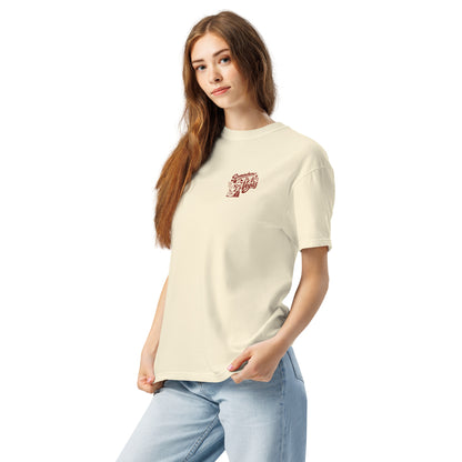 Somewhere In Vegas Lucky Brand T-Shirt in Ivory, left chest logo, Lucky the dog Somewhere In Vegas logo